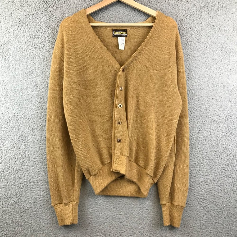 Vintage 60s/70s Sears Sportswear Knit Cardigan‎ sweater size L